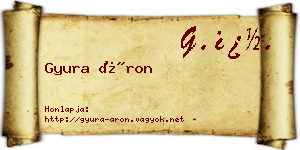 Gyura Áron névjegykártya